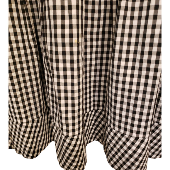 Madewell Gingham Shift Dress Black White Large Ruffle Sleeveless - Picture 4 of 9
